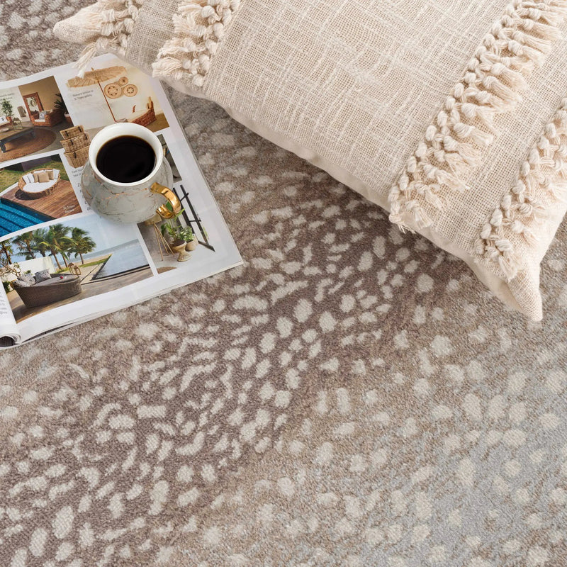 Pointblank Tan Leopard Print Rug by Boutique Rugs