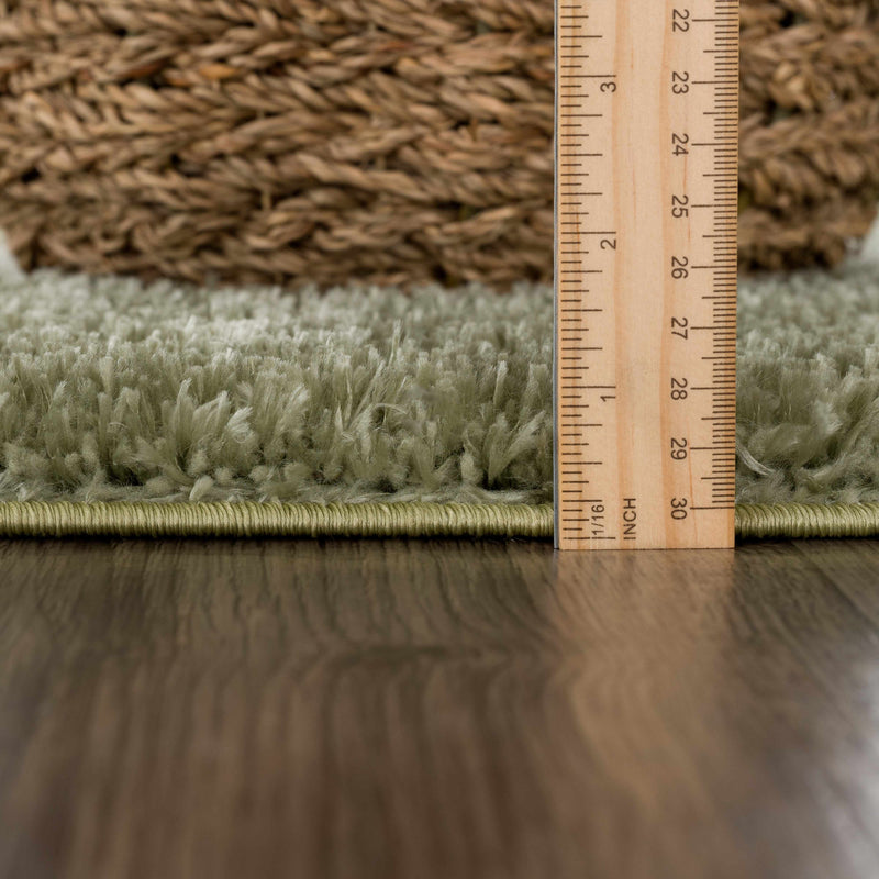 Heavenly Solid Green Plush Rug - Clearance by Boutique Rugs