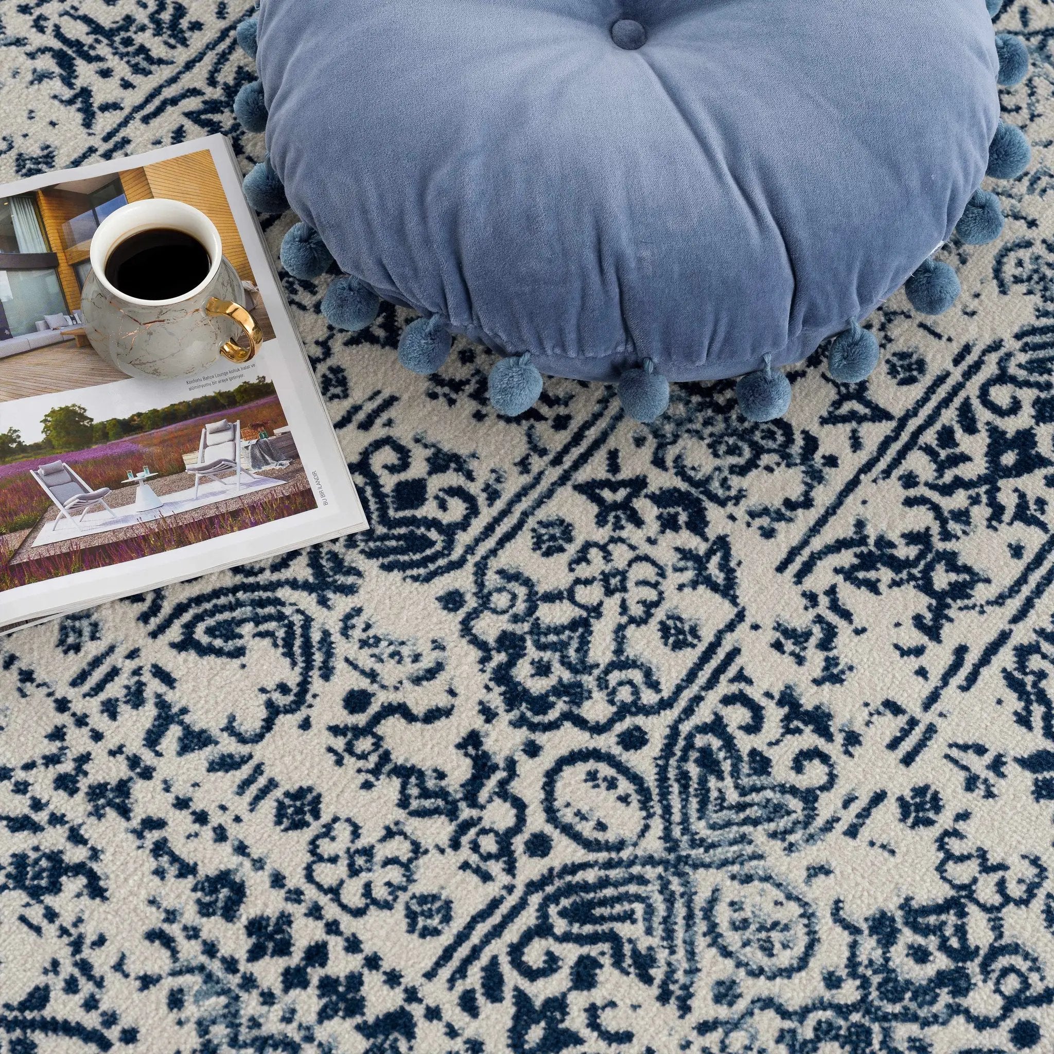 Michie Blue Area Rug - Clearance by Boutique Rugs