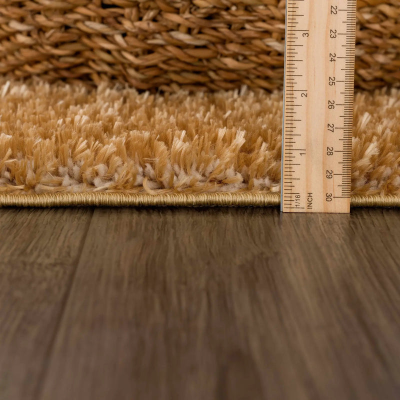 Heavenly Solid Mustard Plush Rug - Clearance by Boutique Rugs