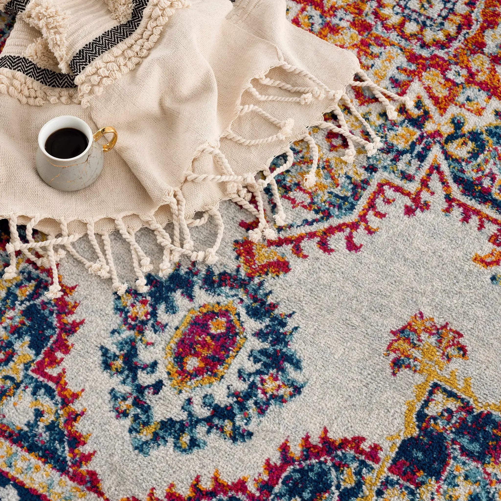 Istanbul Medallion Orange Area Rug - Clearance by Boutique Rugs