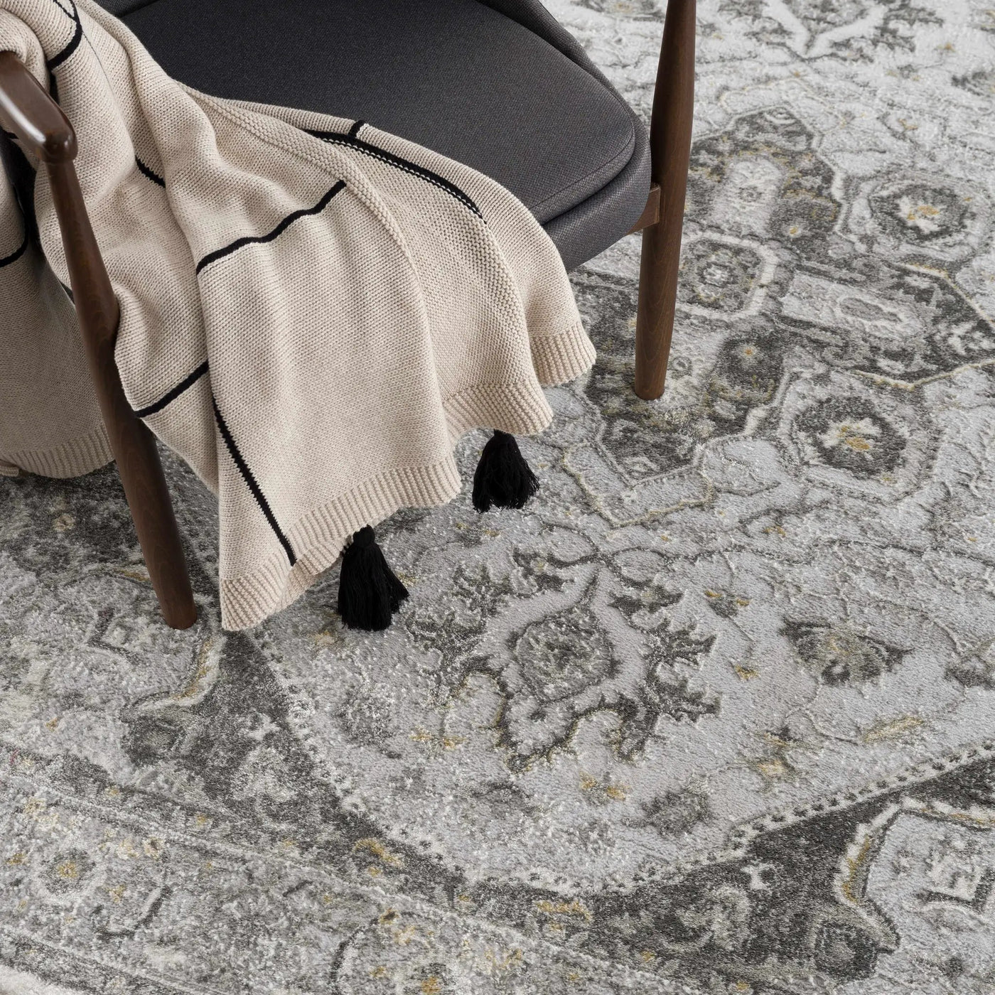 Liverpool Light Gray Area Rug - Clearance by Boutique Rugs