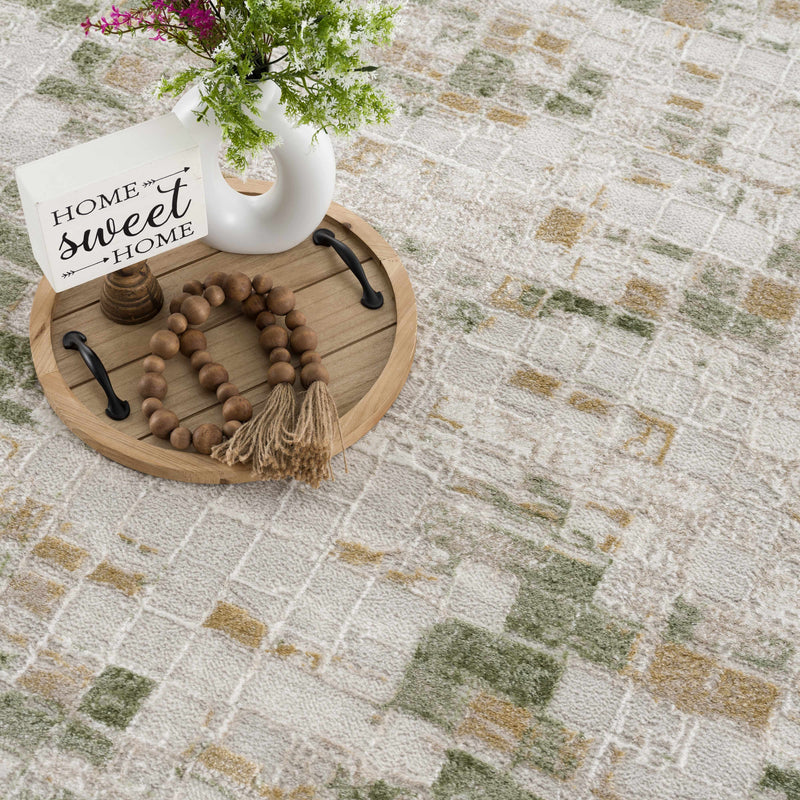 Liveri Green Mosaic Rug by Boutique Rugs