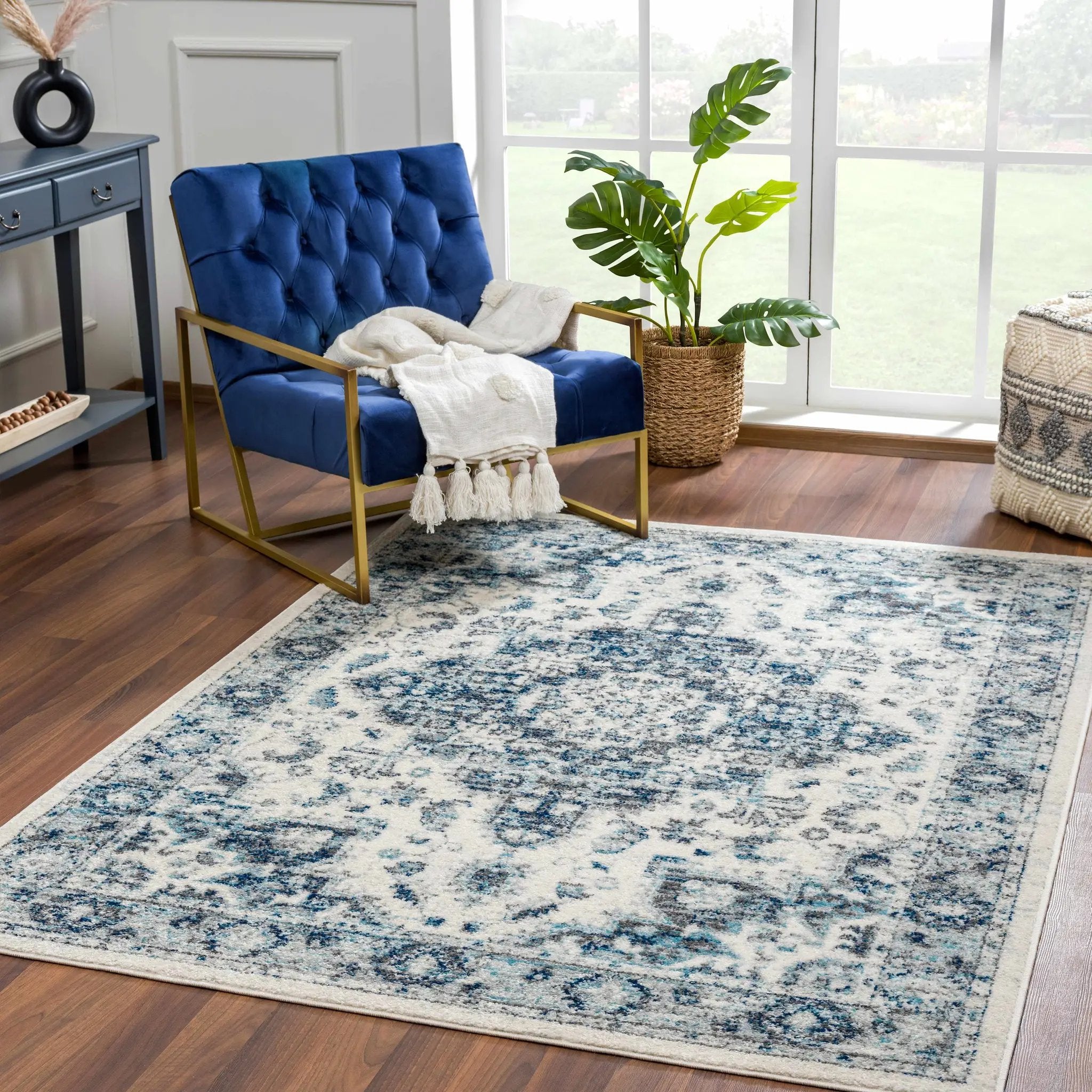 Istanbullu Blue Area Rug - Clearance by Boutique Rugs