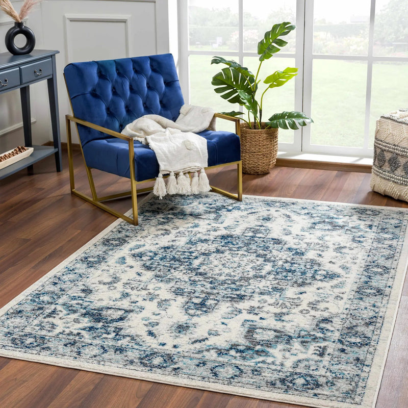 Istanbullu Blue Area Rug - Clearance by Boutique Rugs