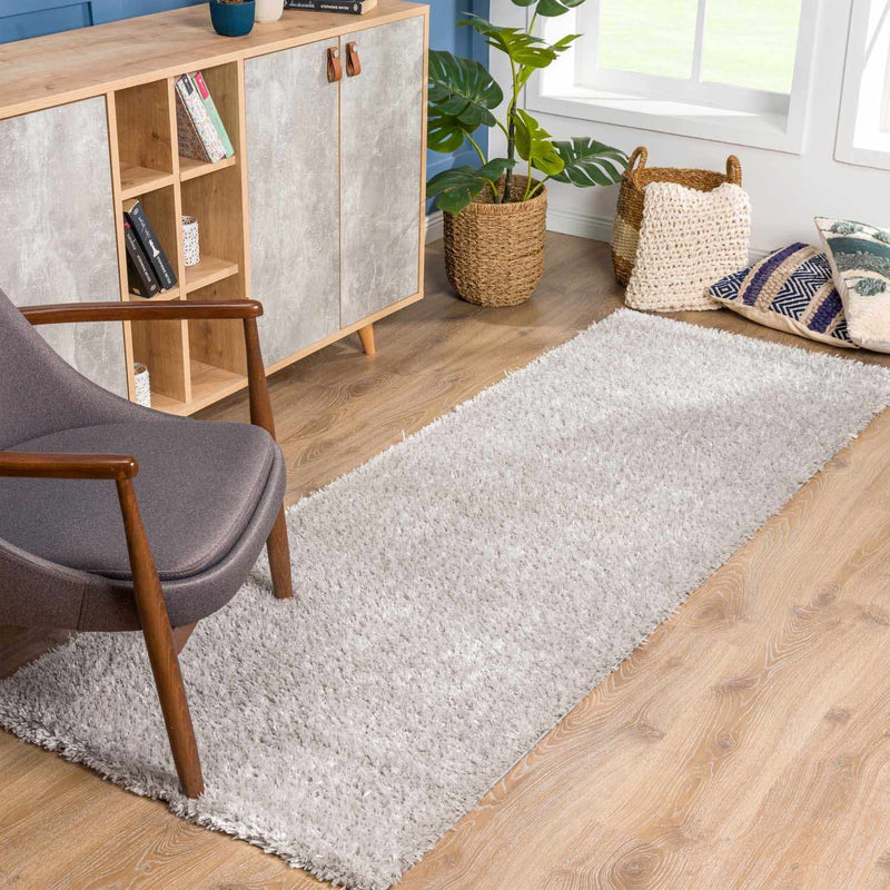 Lunaro Gray Subtle Wavy Abstract Modern Minimalist Polyester Machine Woven Area Rug - Clearance by Boutique Rugs