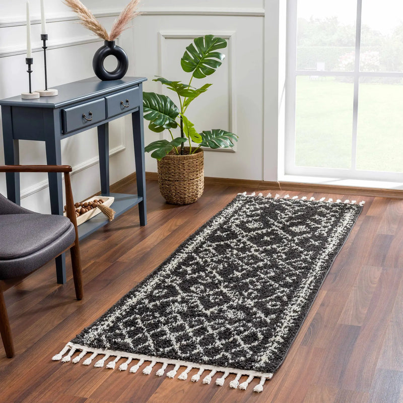 Thetford Black Berber Shag Rug - Clearance by Boutique Rugs
