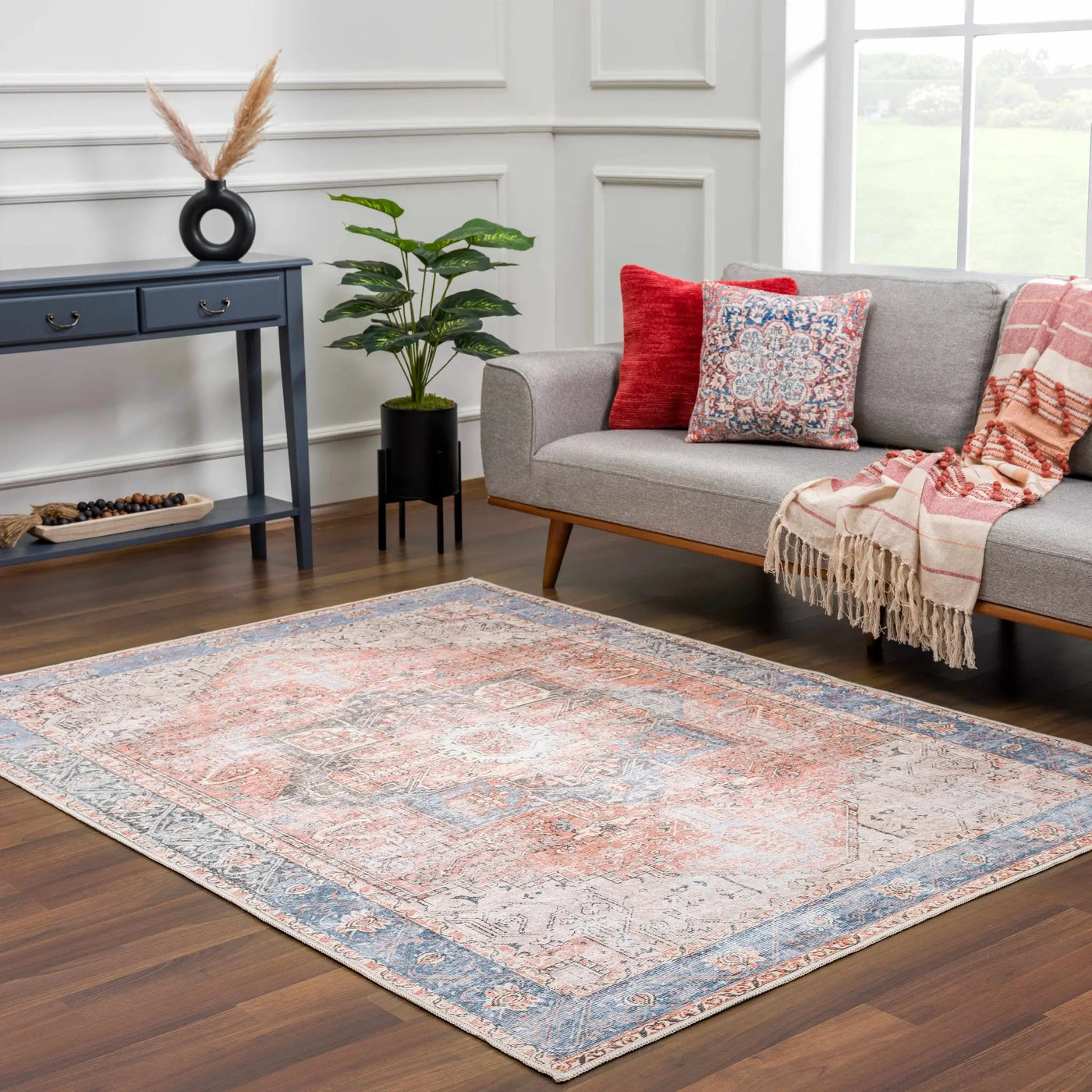Rosman Distressed Washable Area Rug by Boutique Rugs