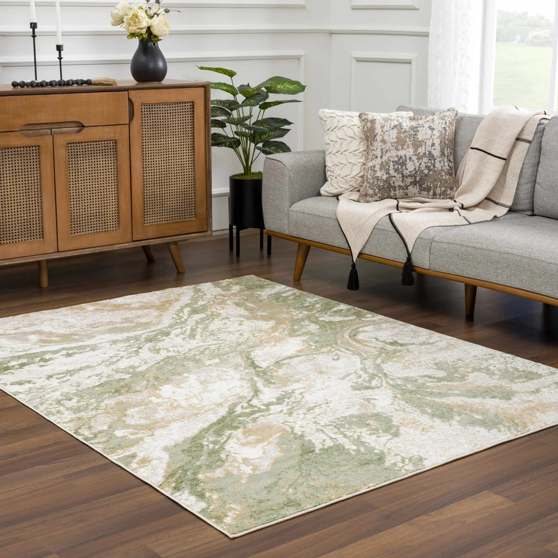 Lively Marble Green Area Rug by Boutique Rugs