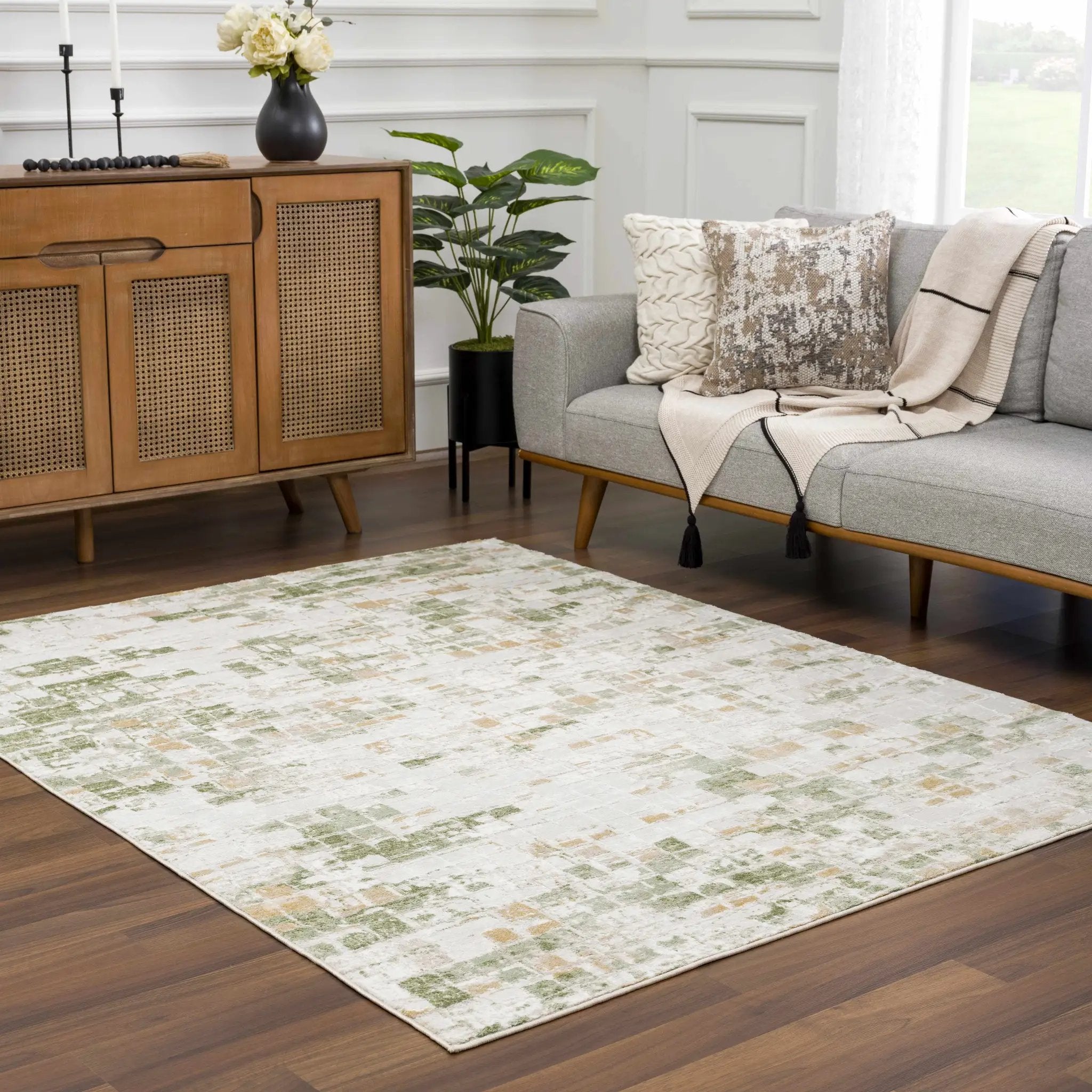 Liveri Green Mosaic Rug by Boutique Rugs