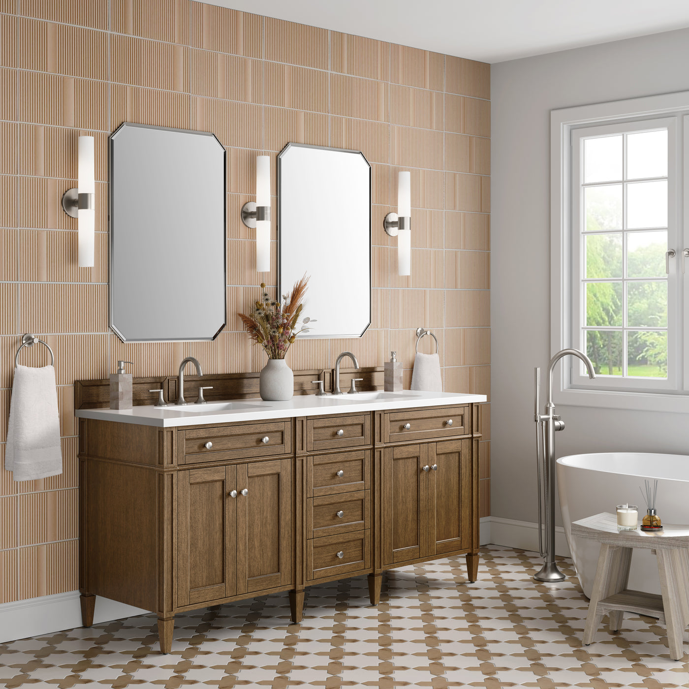 James Martin Brittany 72" Double Bathroom Vanity, Saddle Brown, view 26