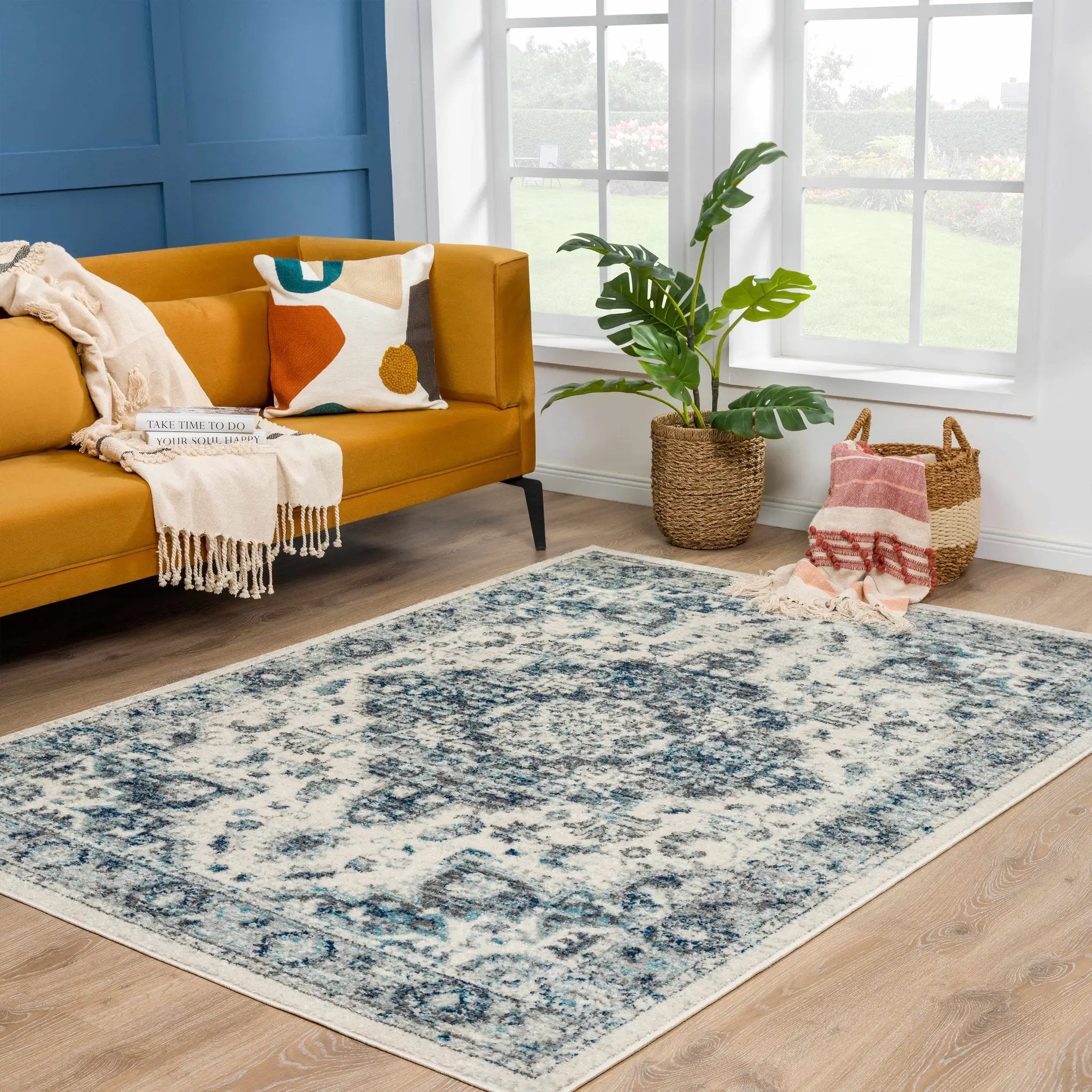 Istanbullu Blue Area Rug - Clearance by Boutique Rugs