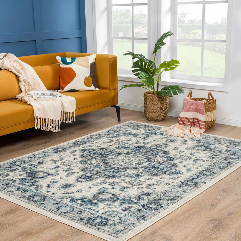Istanbullu Blue Area Rug - Clearance by Boutique Rugs