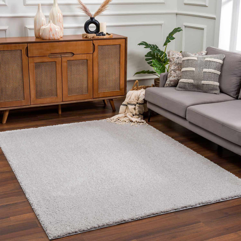 Lunaro Gray Subtle Wavy Abstract Modern Minimalist Polyester Machine Woven Area Rug - Clearance by Boutique Rugs
