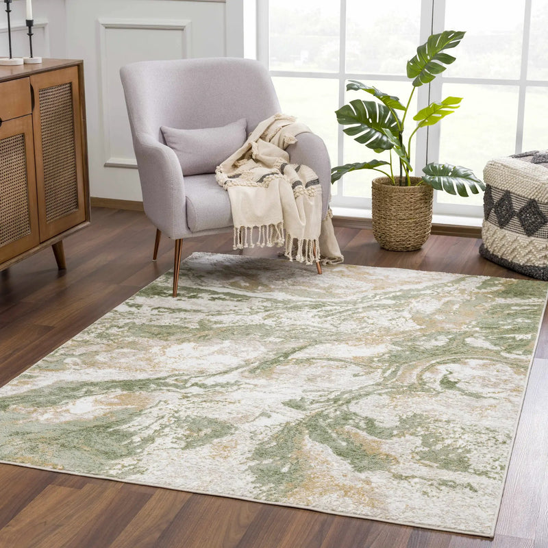 Lively Marble Green Area Rug by Boutique Rugs