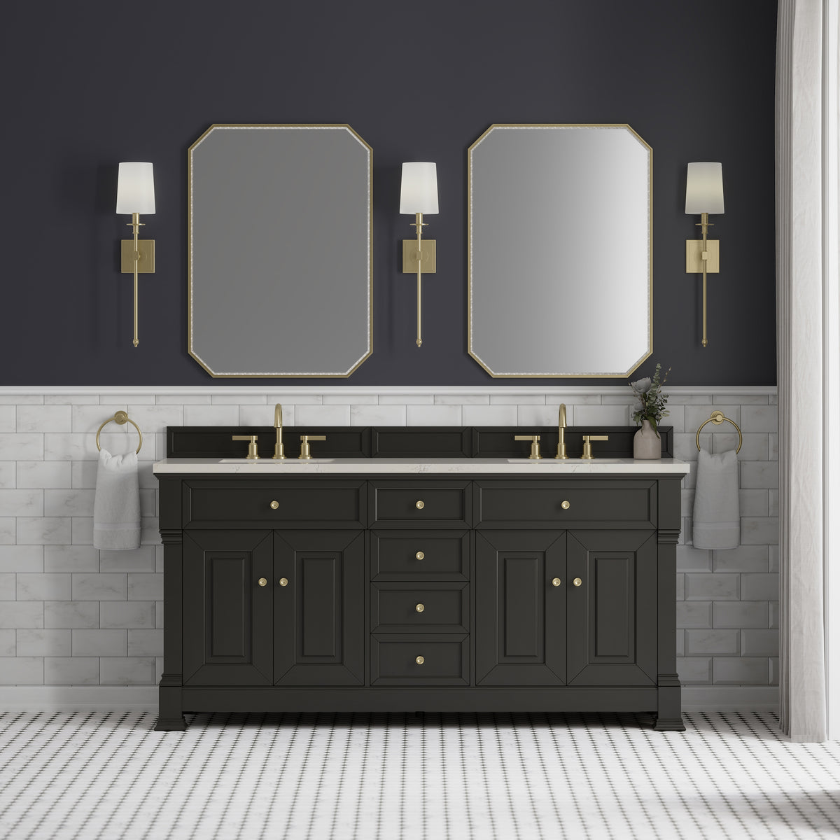James Martin Brookfield 72" Double Bathroom Vanity, Black Onyx, view 40
