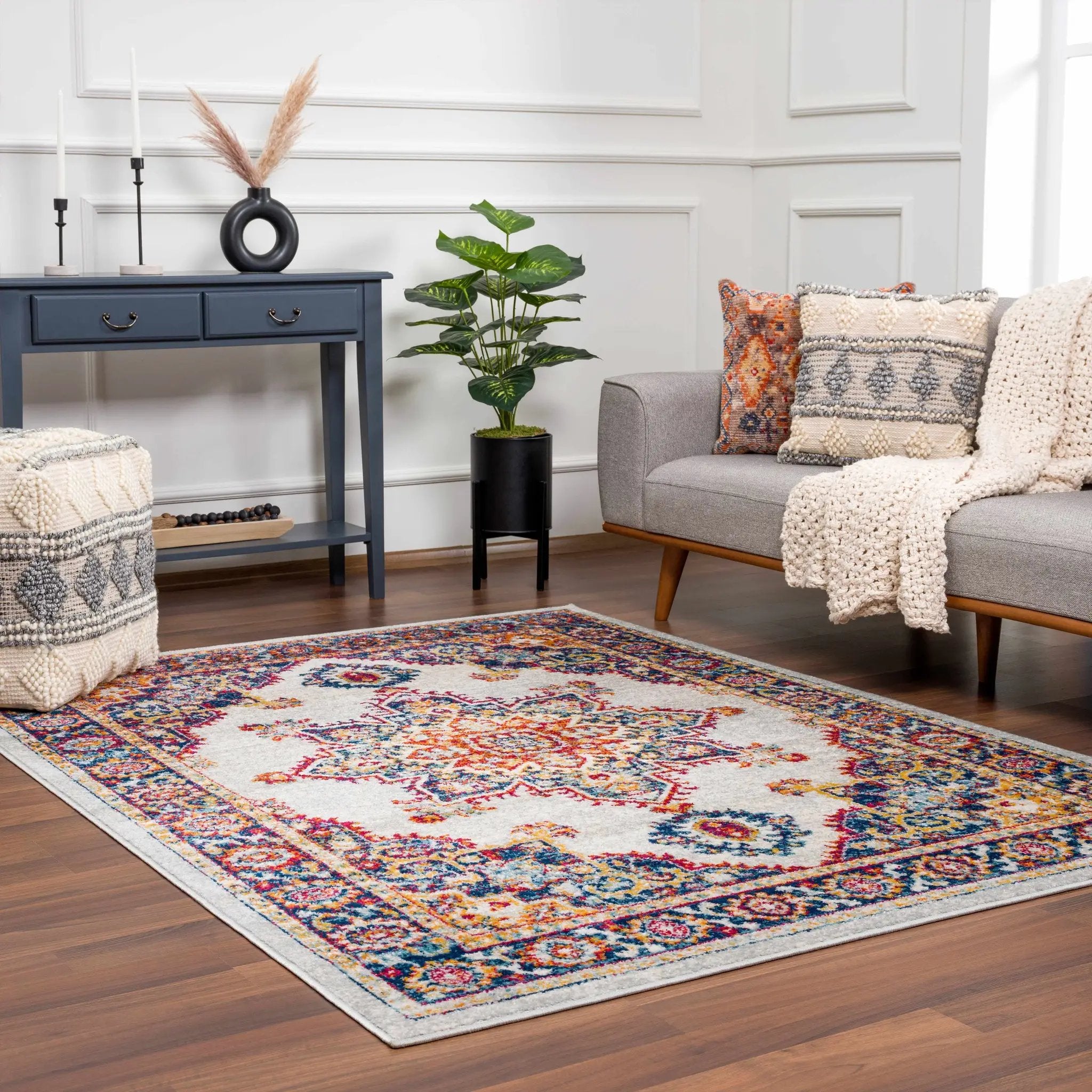 Istanbul Medallion Orange Area Rug - Clearance by Boutique Rugs