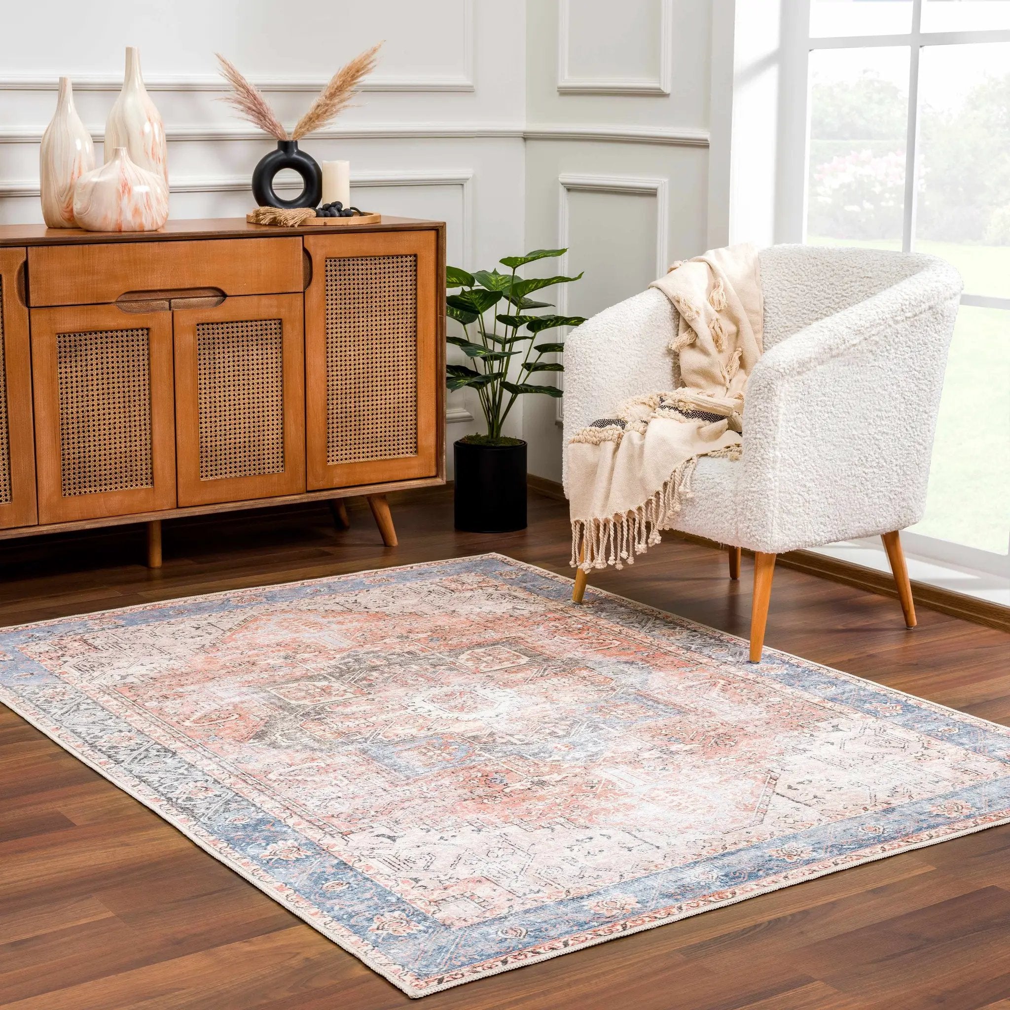 Rosman Distressed Washable Area Rug by Boutique Rugs