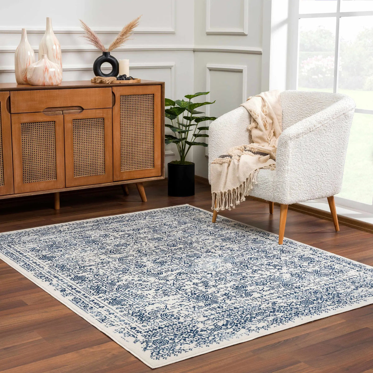 Michie Blue Area Rug by Hauteloom