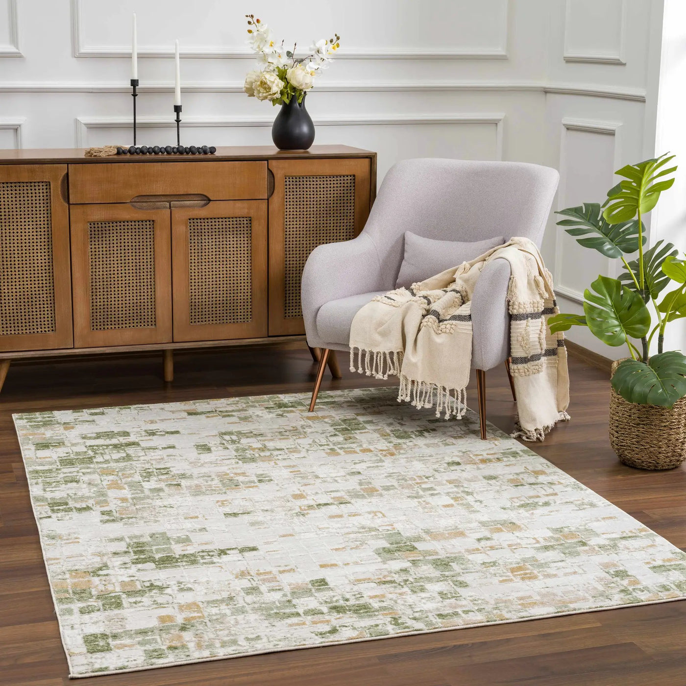 Liveri Green Mosaic Rug by Boutique Rugs