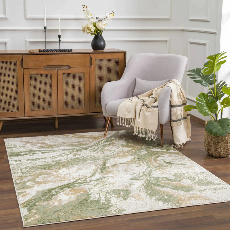 Lively Marble Green Area Rug by Boutique Rugs
