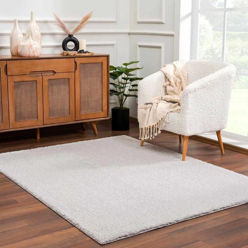 Lunaro Gray Subtle Wavy Abstract Modern Minimalist Polyester Machine Woven Area Rug - Clearance by Boutique Rugs