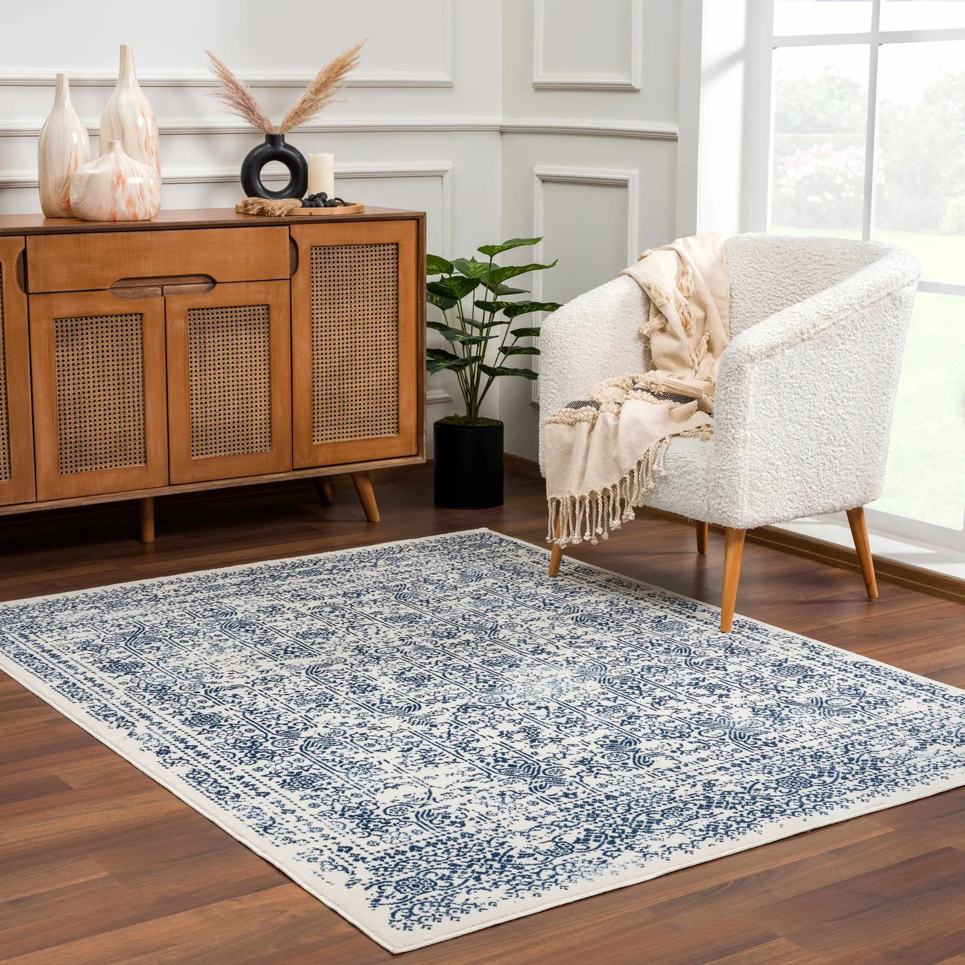 Michie Blue Area Rug - Clearance by Boutique Rugs