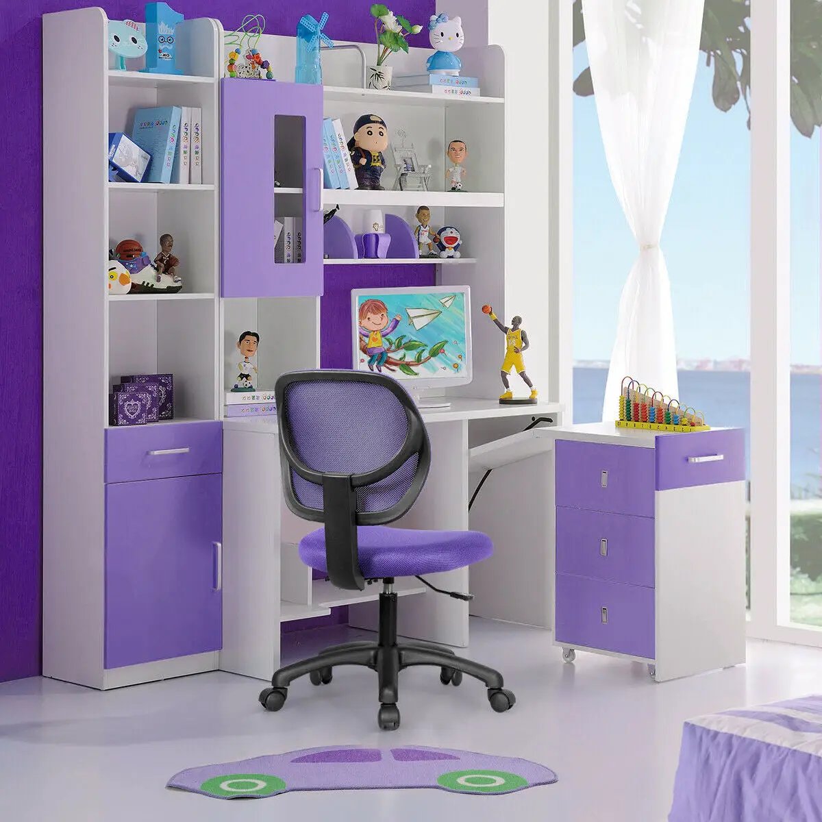 Low-back Computer Task Chair with Adjustable Height and Swivel Casters by DirectDeals
