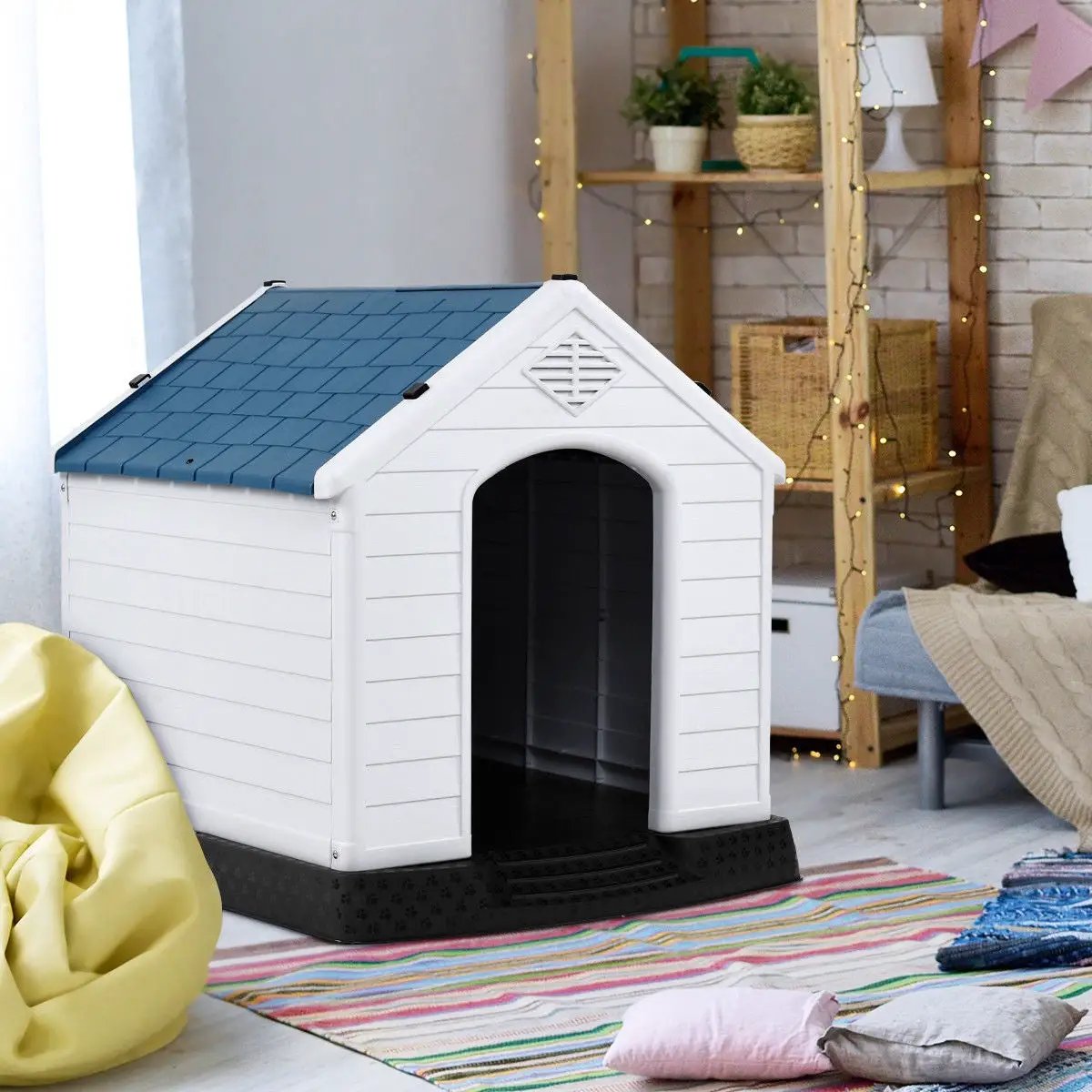 Indoor/Outdoor Waterproof Plastic Dog House Pet Puppy Shelter by DirectDeals