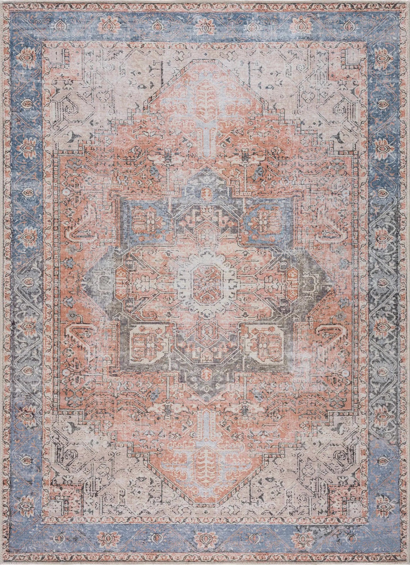 Rosman Distressed Washable Rug by Hauteloom