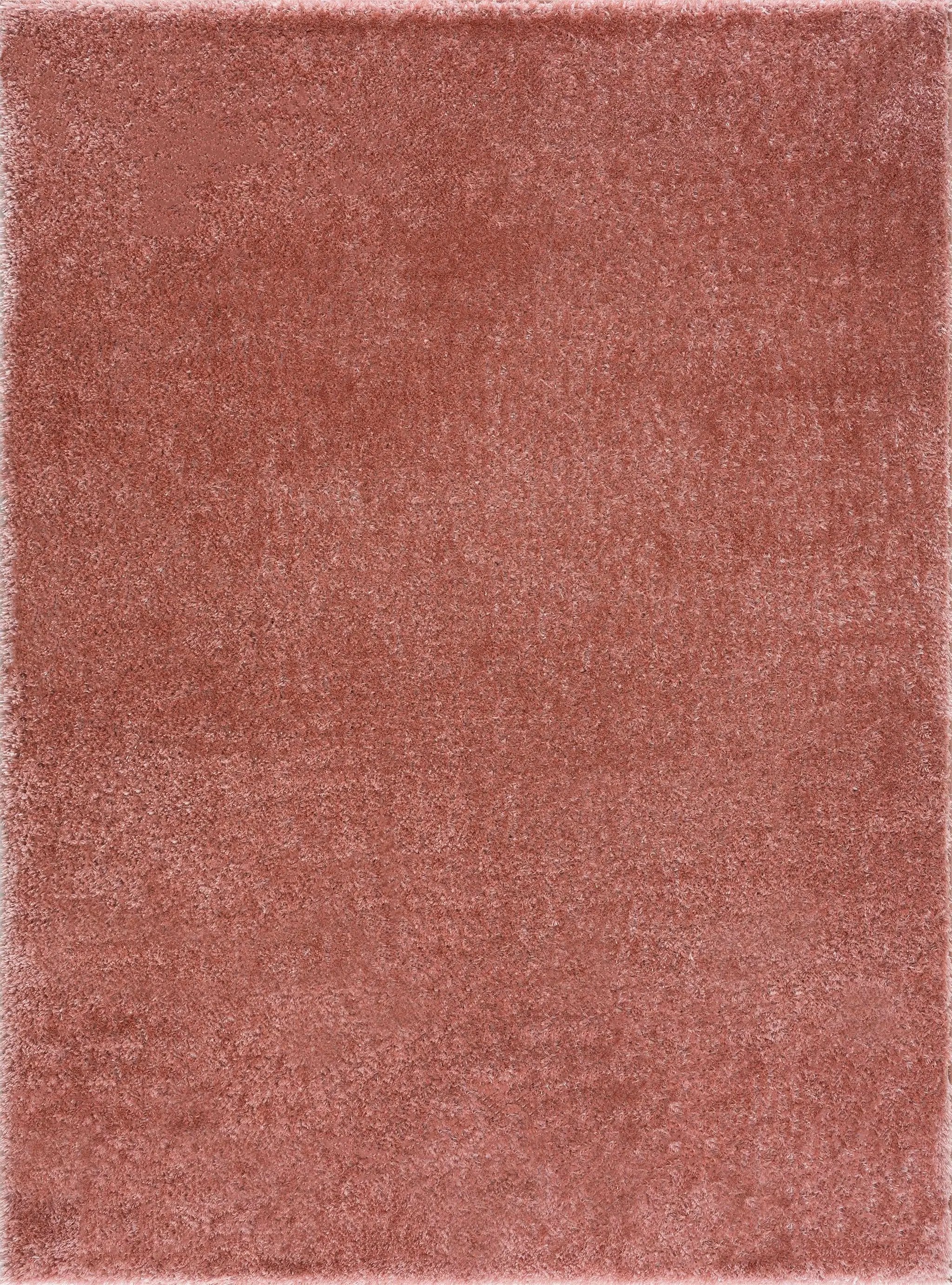 Rosava Dusty Pink Subtle Wavy Abstract Modern Minimalist Polyester Machine Woven Area Rug - Clearance by Boutique Rugs