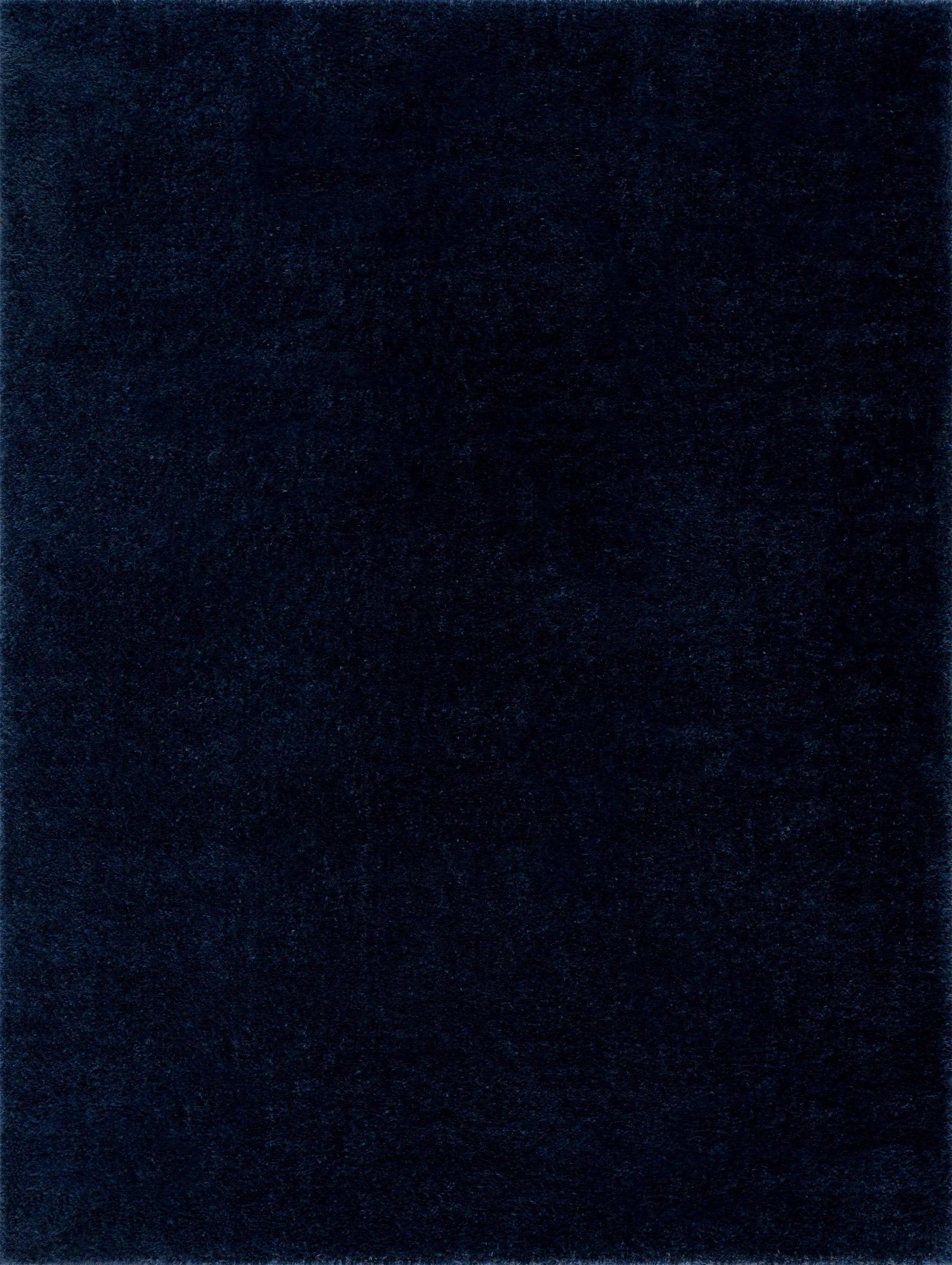 Navero Dark Blue Subtle Wavy Abstract Modern Minimalist Polyester Machine Woven Area Rug - Clearance by Boutique Rugs