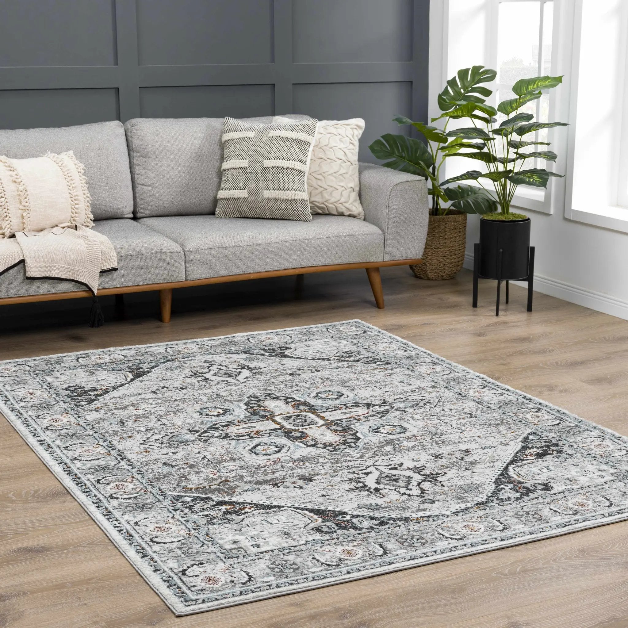 Liverpool Gray & Blue Area Rug - Clearance by Boutique Rugs