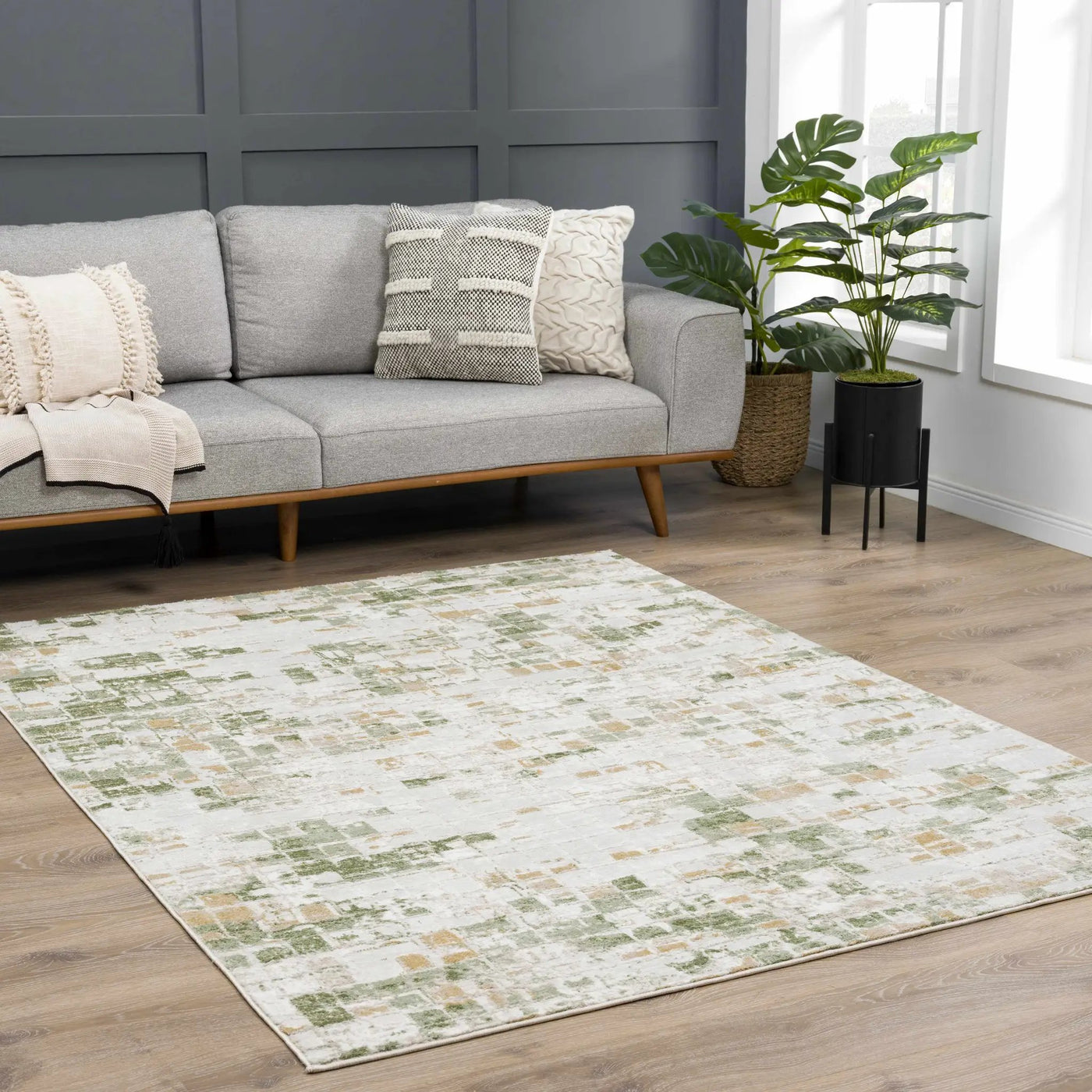 Liveri Green Mosaic Rug by Boutique Rugs