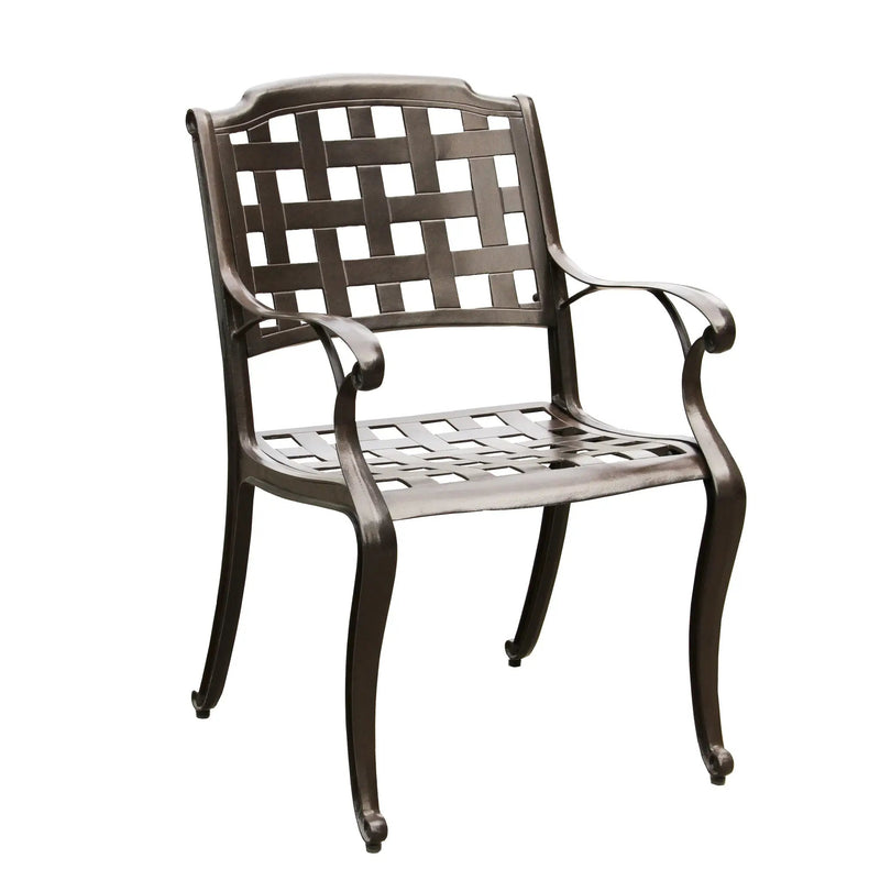 Modern Outdoor Mesh Cast Aluminum Patio Dining Chair by Sharicks