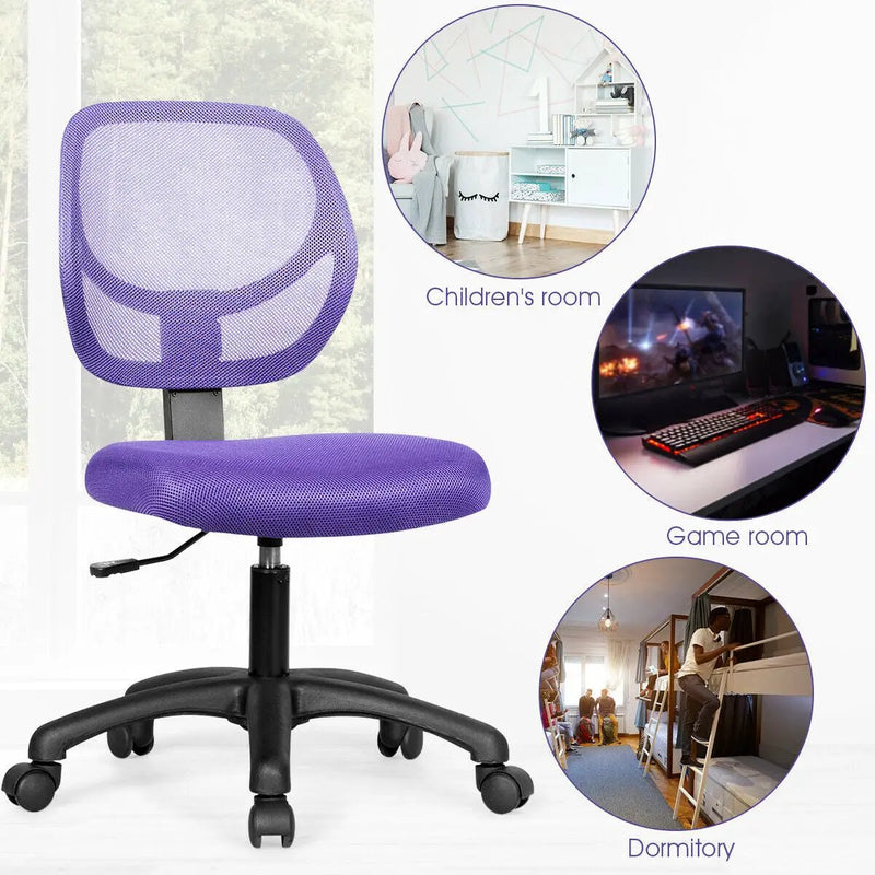 Low-back Computer Task Chair with Adjustable Height and Swivel Casters by DirectDeals