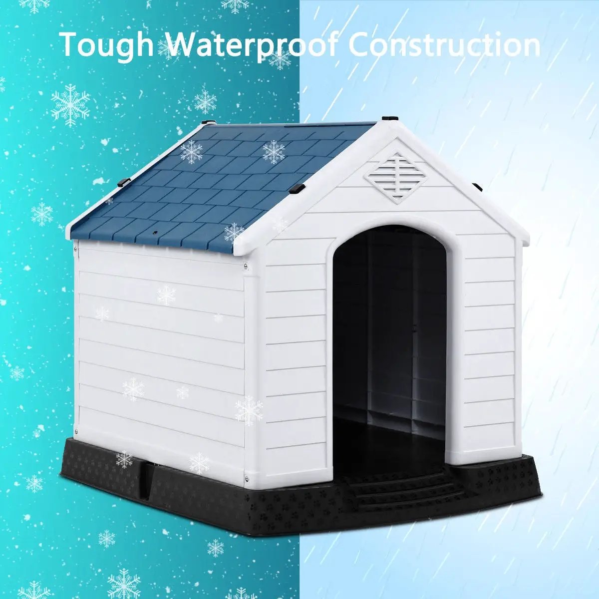 Indoor/Outdoor Waterproof Plastic Dog House Pet Puppy Shelter by DirectDeals