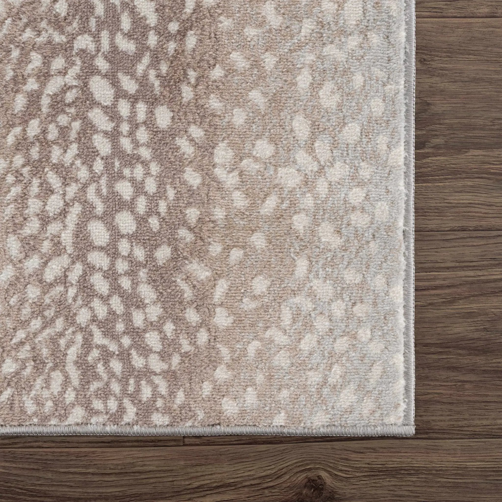 Pointblank Tan Leopard Print Rug by Boutique Rugs