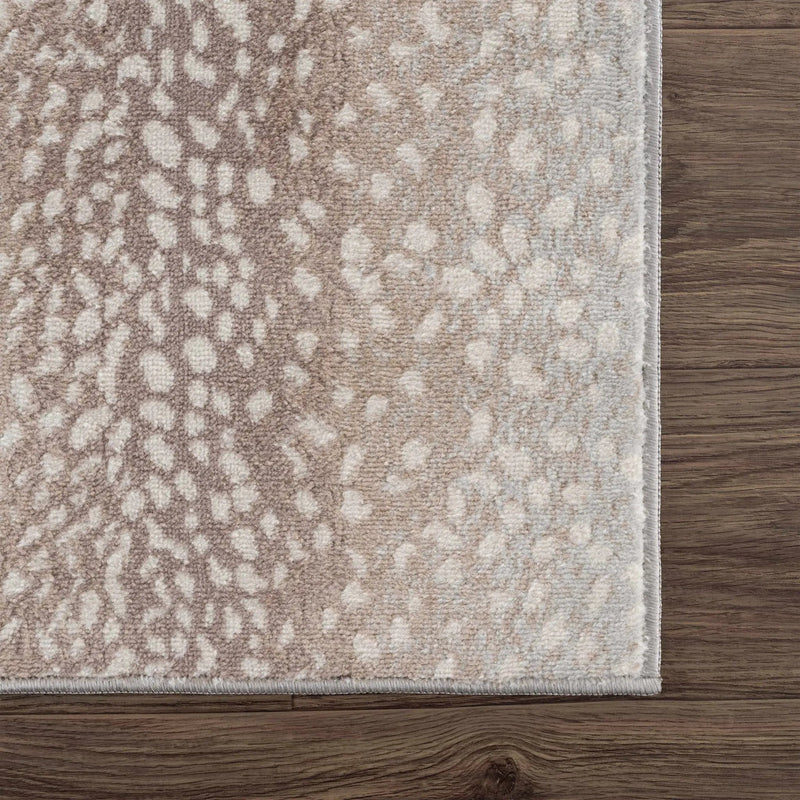 Pointblank Tan Leopard Print Rug by Boutique Rugs