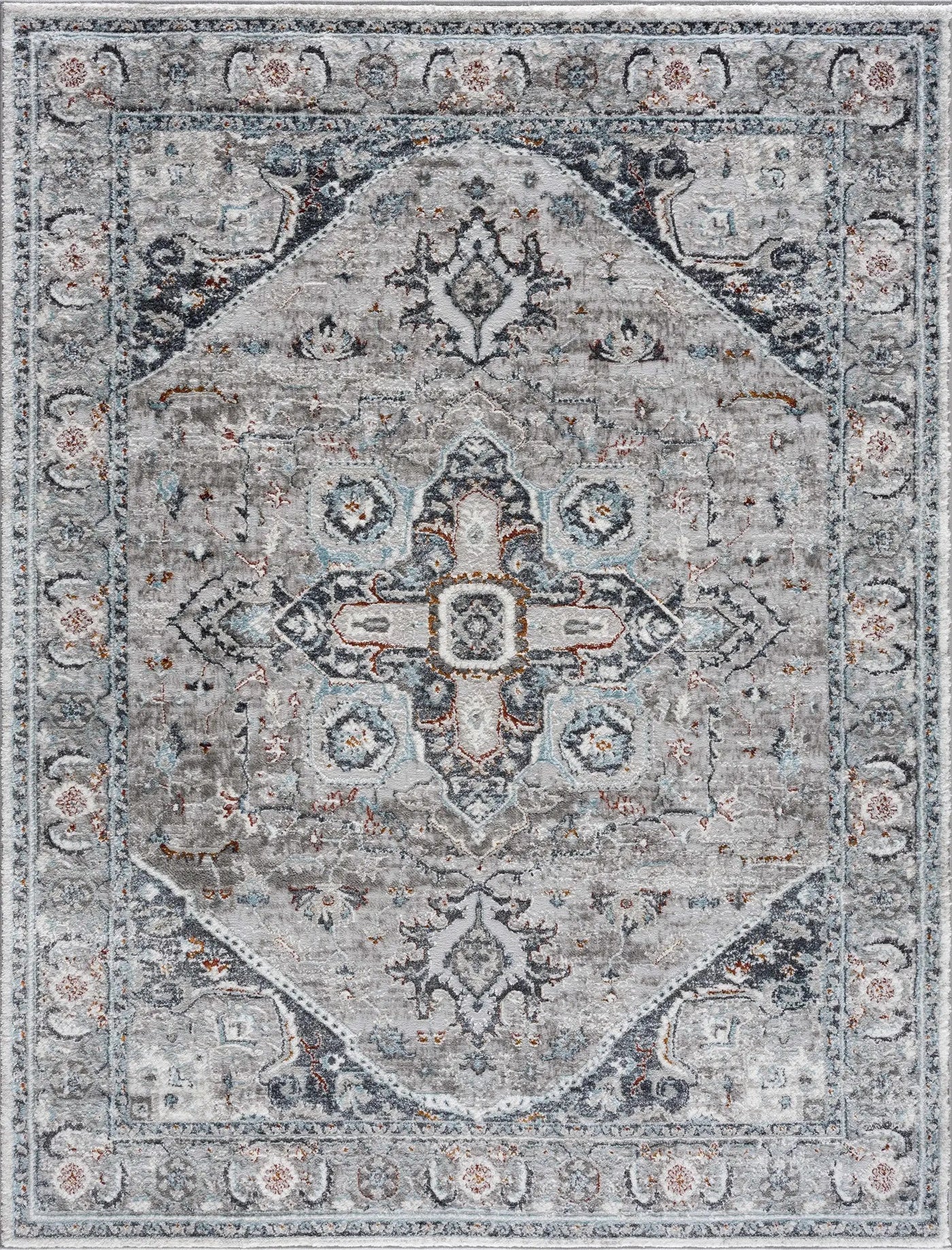 Liverpool Gray & Blue Area Rug - Clearance by Boutique Rugs
