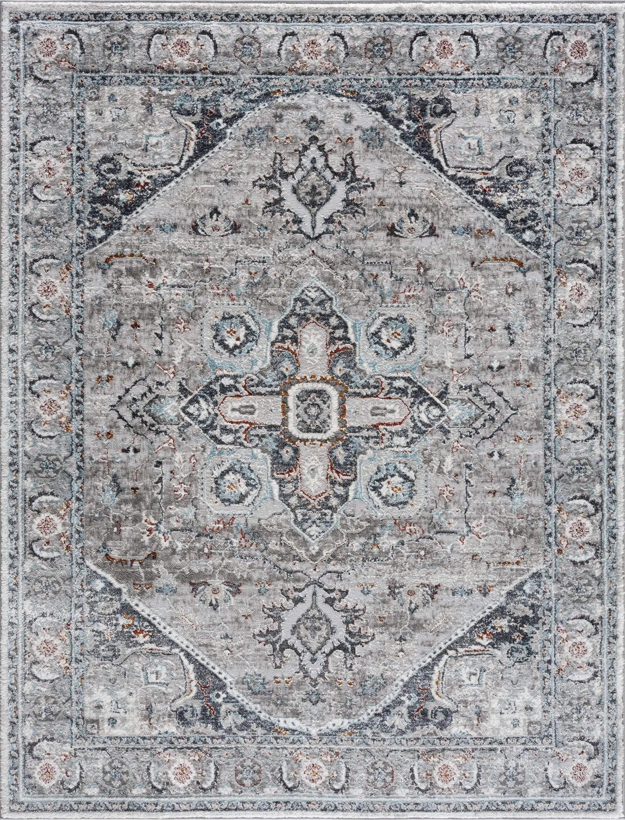 Liverpool Gray & Blue Area Rug - Clearance by Boutique Rugs