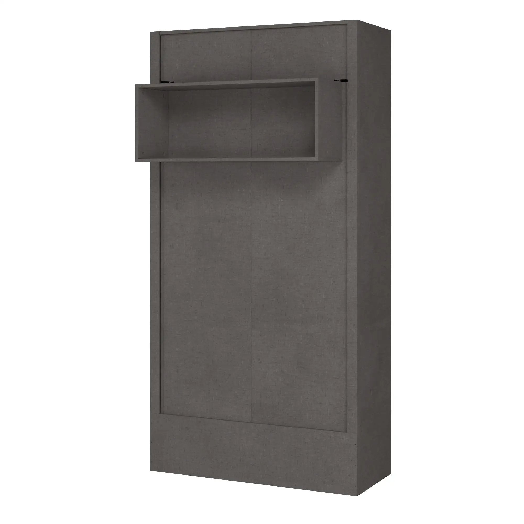 Easy-Lift Twin Murphy Wall Bed in Dark Grey with Shelf by Sharicks