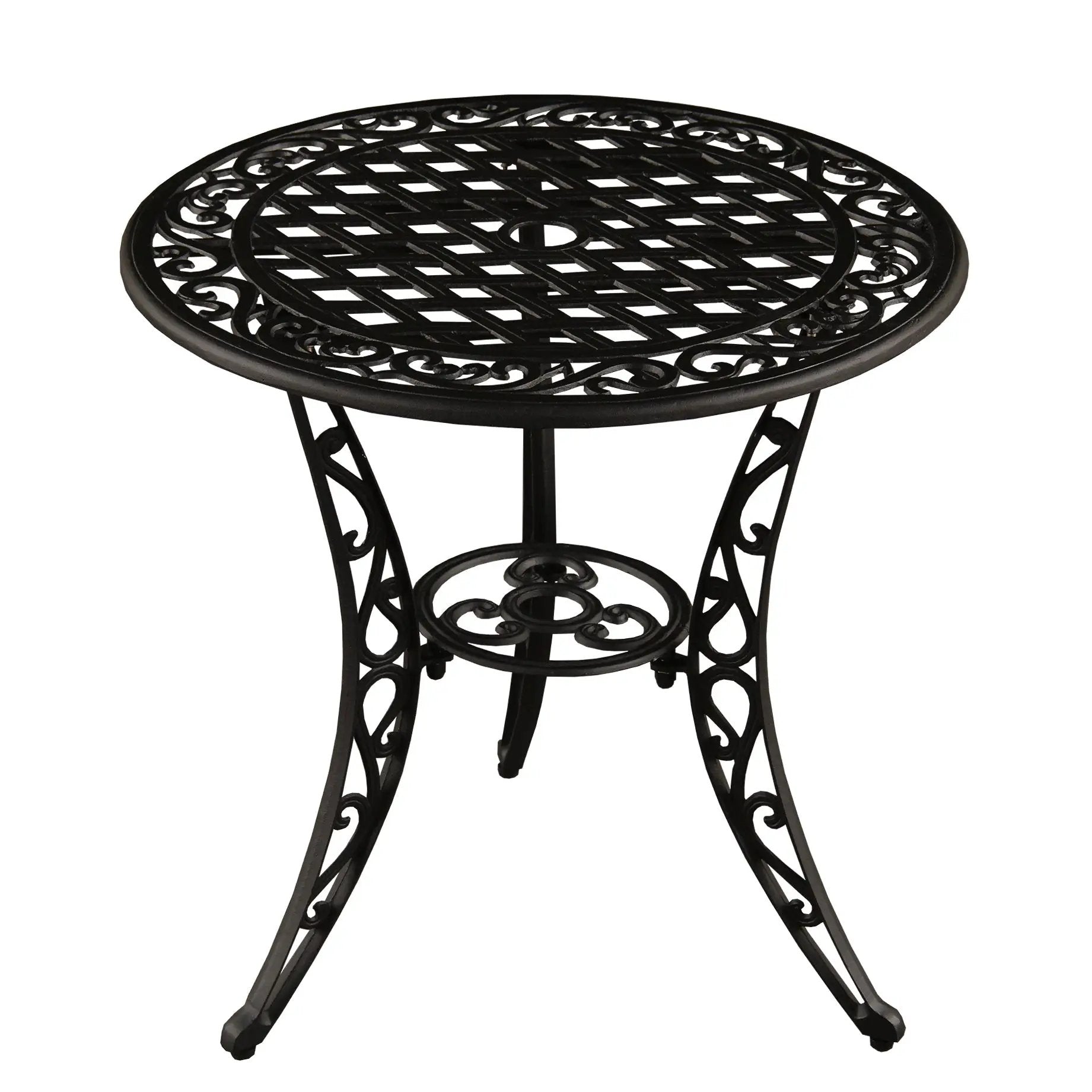 Black Ornate Outdoor Patio Garden Aluminum 3 Piece Bistro Set by Sharicks