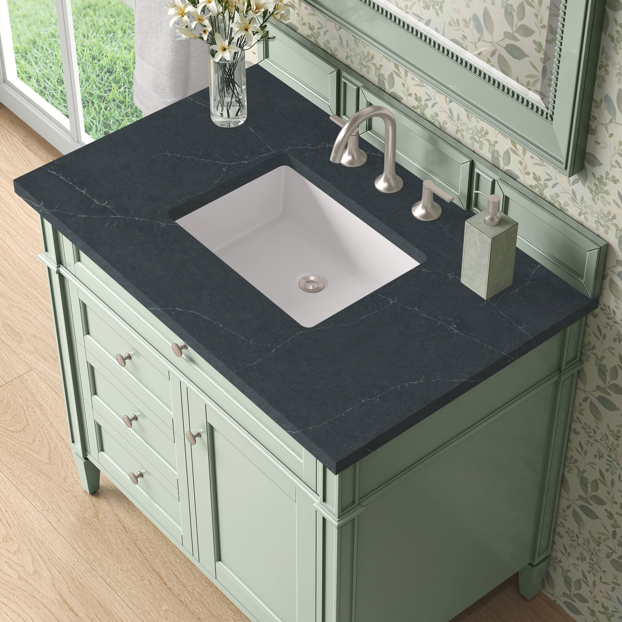 James Martin Brittany 36" Single Bathroom Vanity, Sage Green, view 21