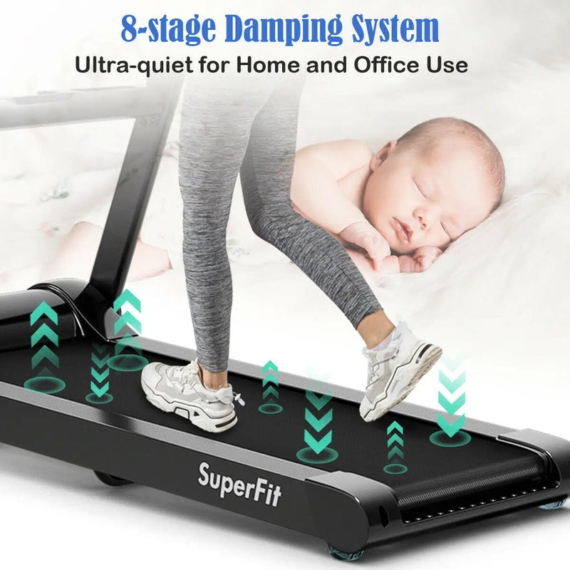2.25HP Folding Treadmill with Bluetooth Speaker-Black by DirectDeals