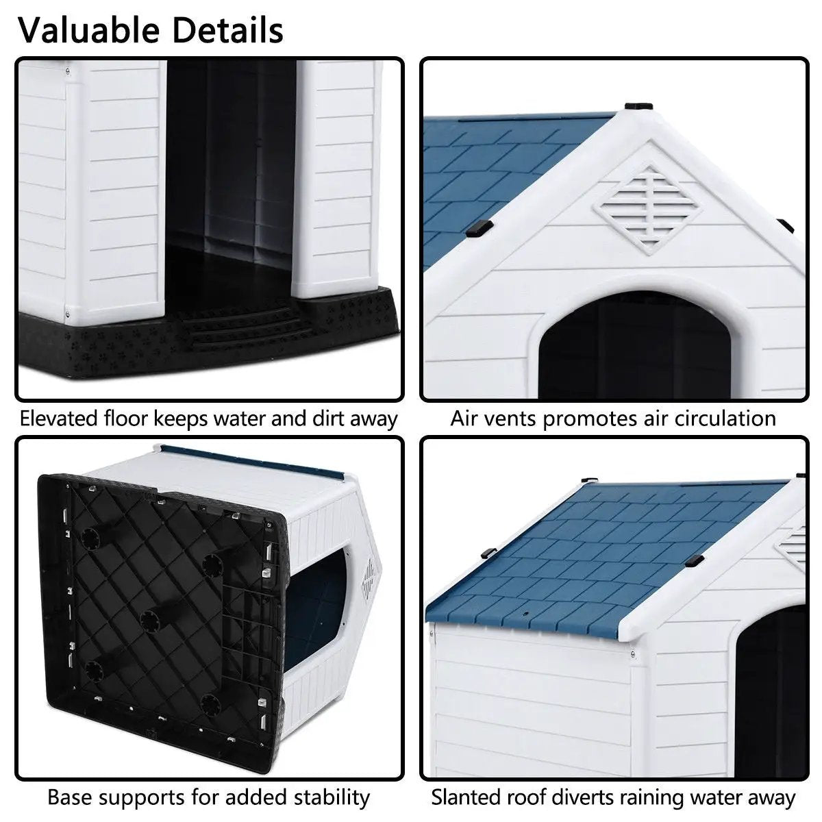 Indoor/Outdoor Waterproof Plastic Dog House Pet Puppy Shelter by DirectDeals