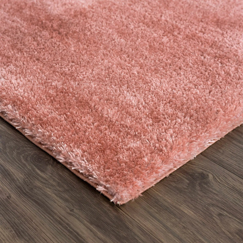 Rosava Dusty Pink Subtle Wavy Abstract Modern Minimalist Polyester Machine Woven Area Rug - Clearance by Boutique Rugs