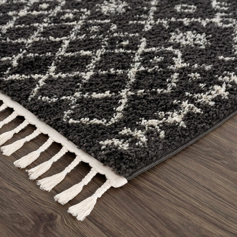 Thetford Black Berber Shag Rug - Clearance by Boutique Rugs