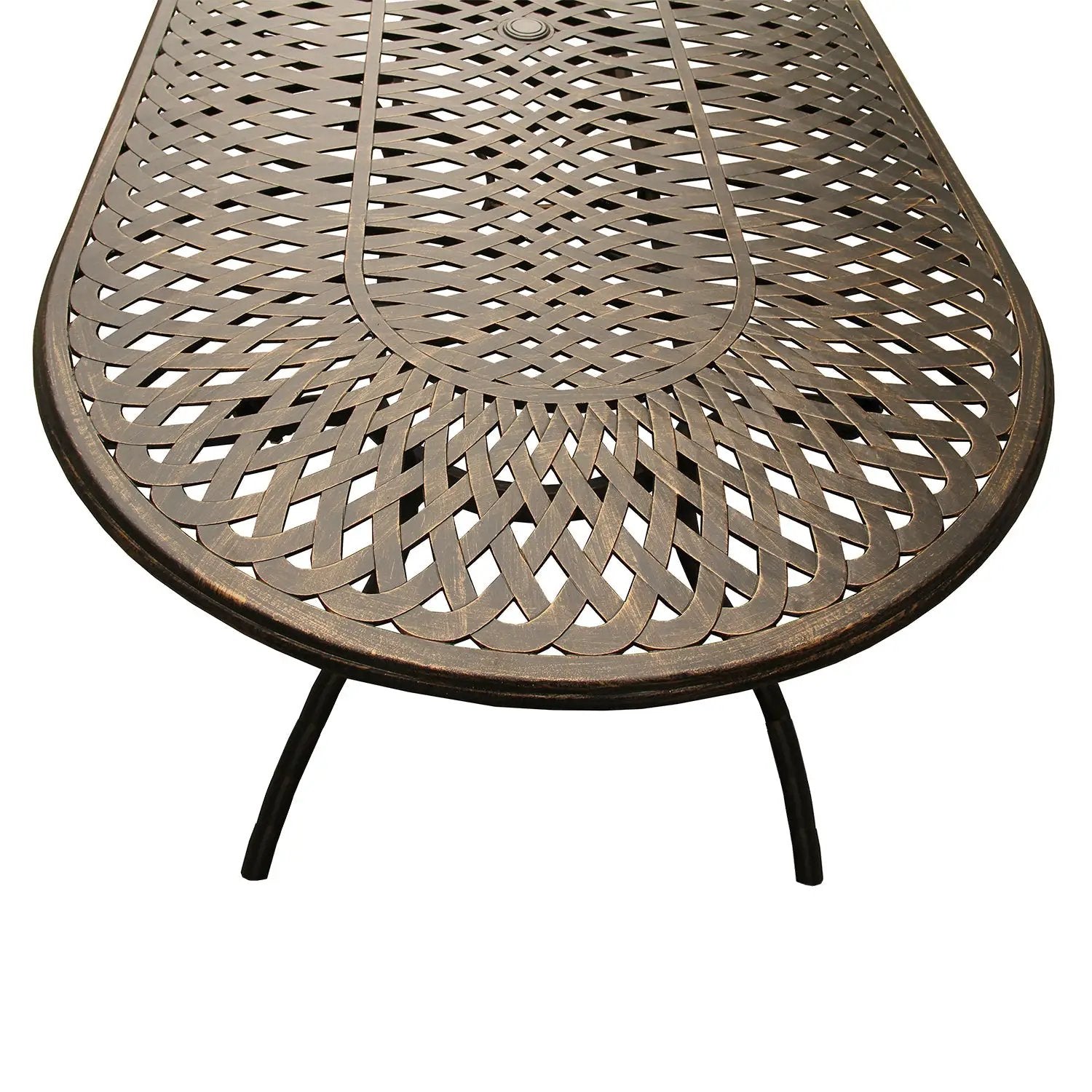Outdoor Modern Aluminum 95-in Large Oval Patio Dining Table by Sharicks