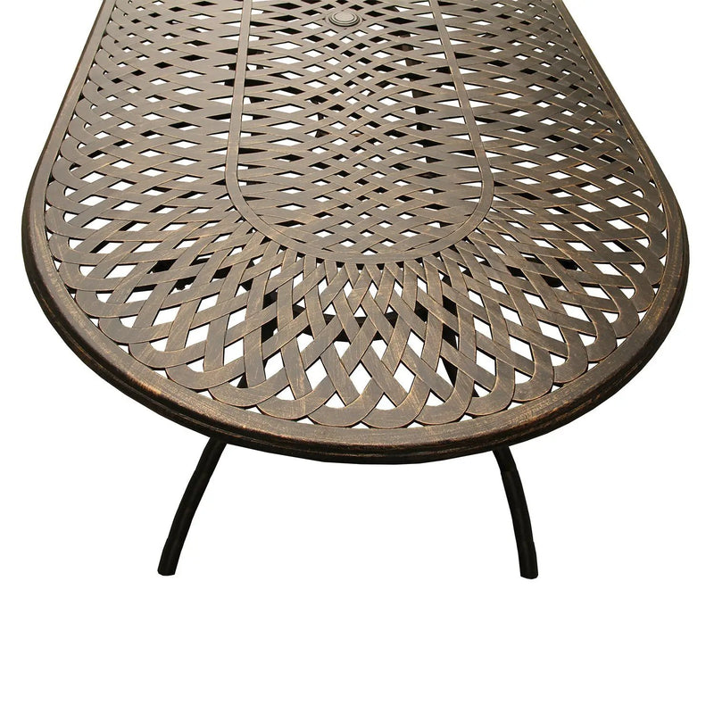 Outdoor Modern Aluminum 95-in Large Oval Patio Dining Table by Sharicks